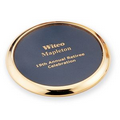Silver or Gold Finish Leather Coaster